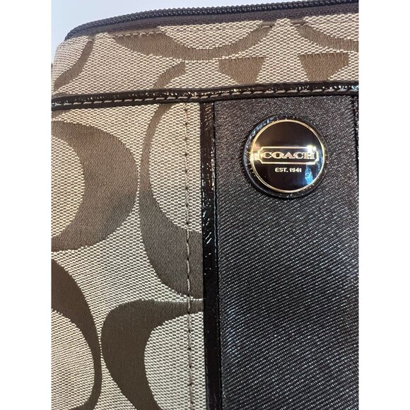 Coach Signature Jacquard Crossbody Bag With Certificate Of Authenticity Brown Ta - Picture 8 of 11